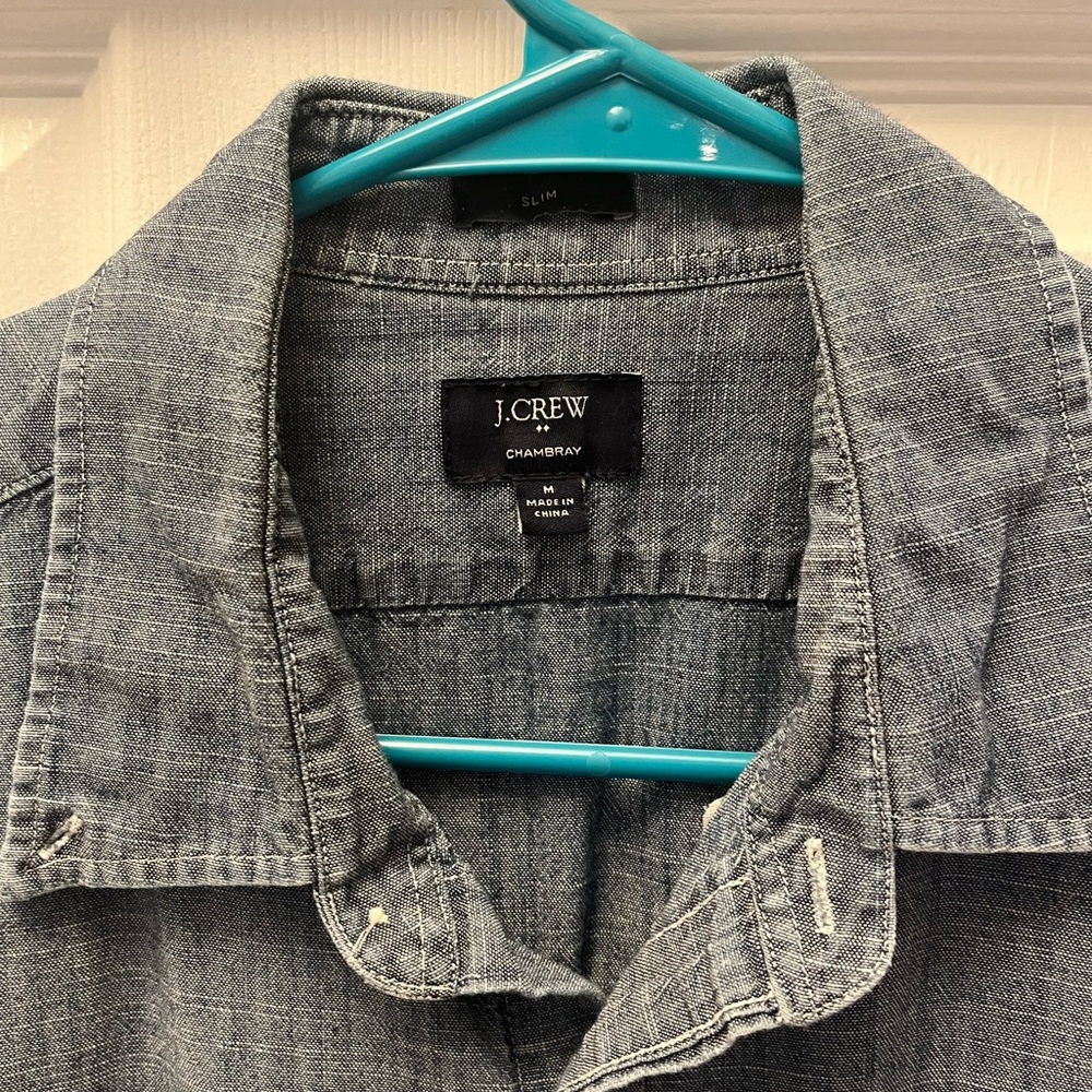J.Crew Short Sleeve Chambray Shirt - Picture 2 of 3